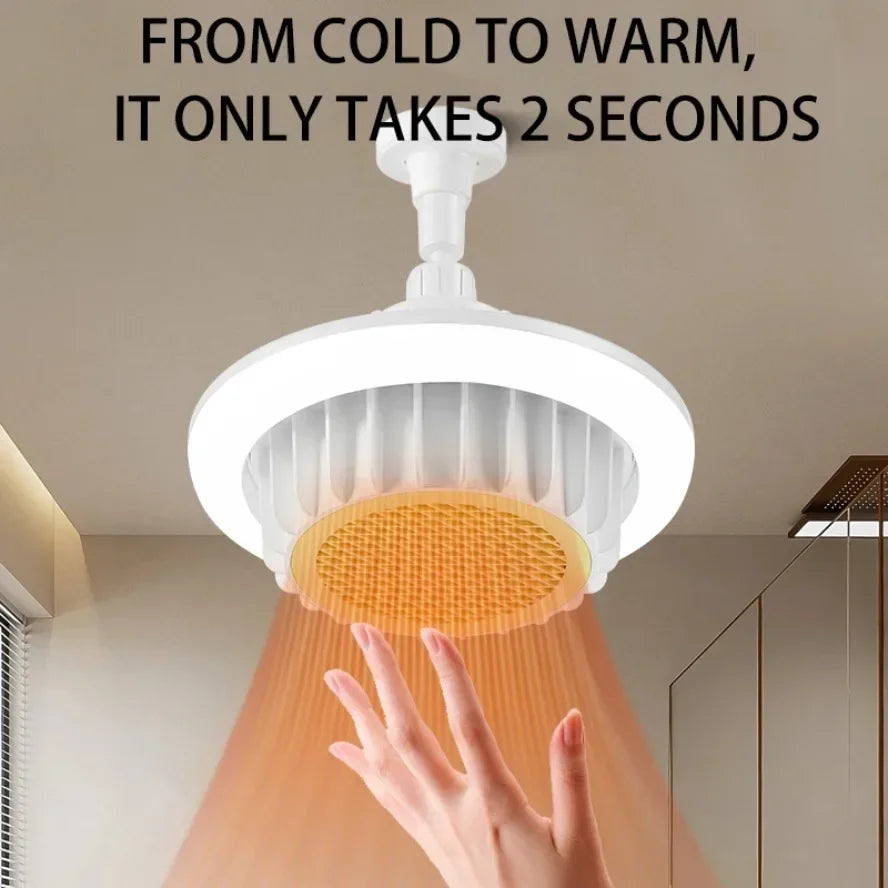 600W Ceiling Fan Heater Light | PTC, LED, Remote – E27