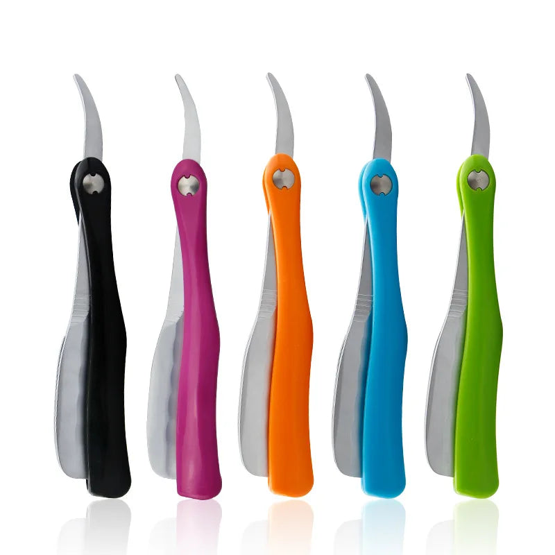 Japanese Manual Folding Hair Razor Holder Stainless Steel Shaving Eyebrow Knife for Feather Blade Hairdressing Tool Peaceful Pleasures Health and Wellness