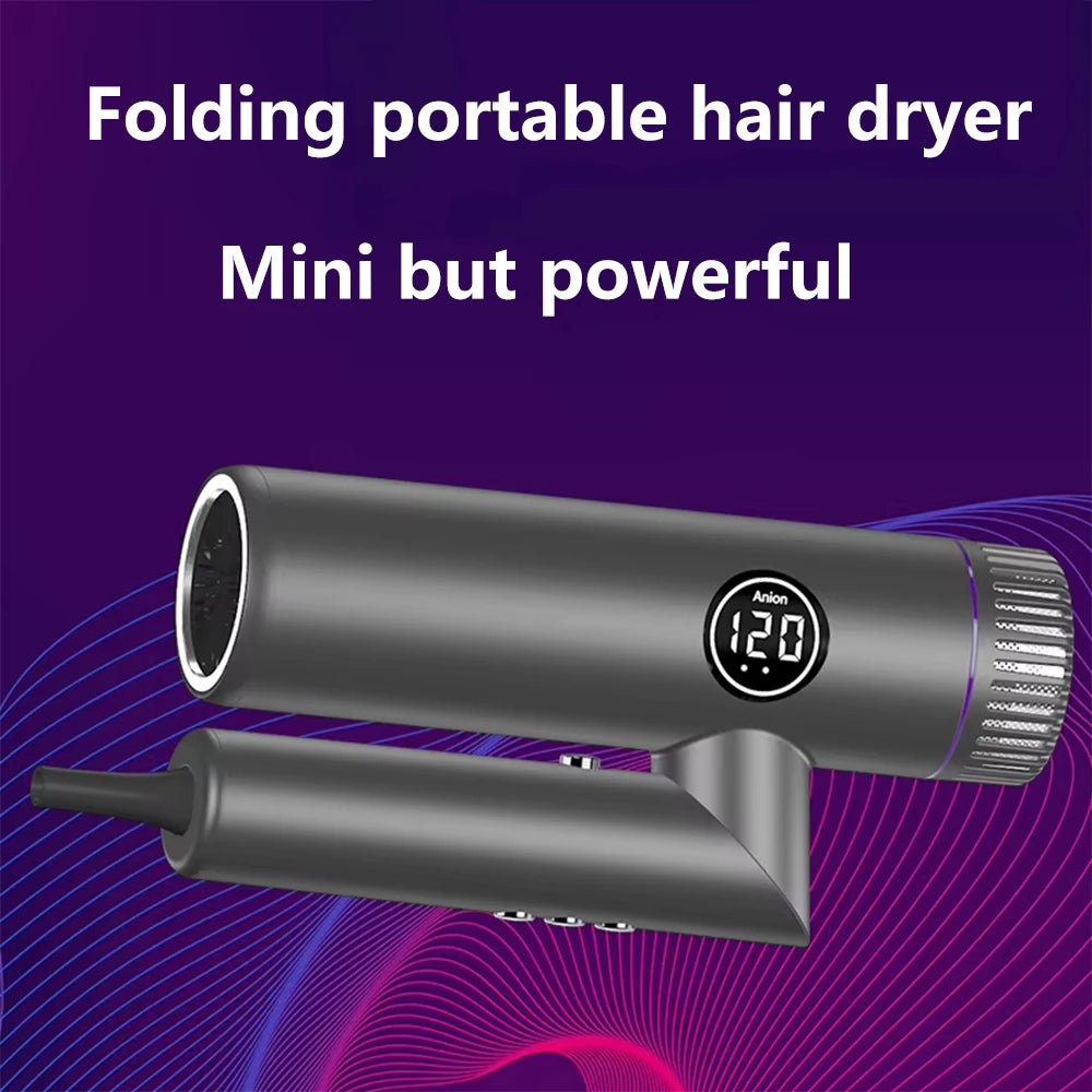 2400W Professional Folding Portable Brushless Hair Dryer 130000rpm High-Speed Negative Ionic Blow Dryer Hotels Travel Hair Dryer Peaceful Pleasures Health and Wellness