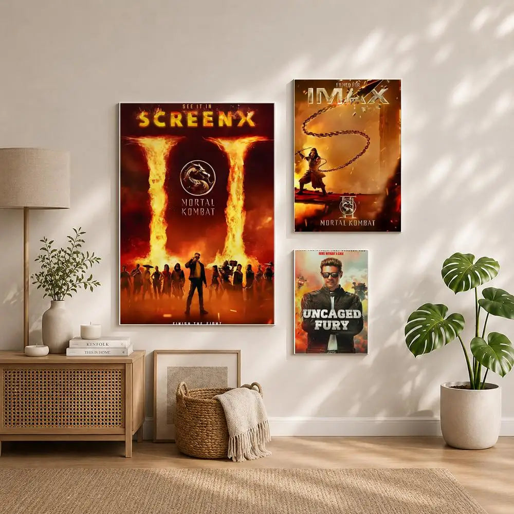 Mortal Kombat Movie Poster – HD Self-Adhesive Waterproof Wall Art Wall Art Poster Peaceful Pleasures Health and Wellness