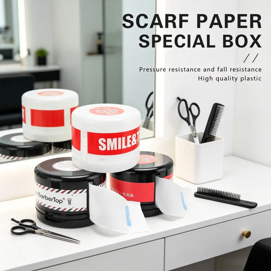 Barber Neck Strip Paper Dispenser Box,Pressure Resistant Plastic Disposable Neck Scarf Tissue Storage Case Salon Hairdressing Peaceful Pleasures Health and Wellness