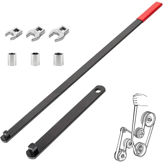 Hot Sell Universal Serpentine Belt Tensioner Tool Kit 8PC 3/8" & 1/2" Drive Adjustable Wrench for Automotive Repair Peaceful Pleasures Health and Wellness 8pcs