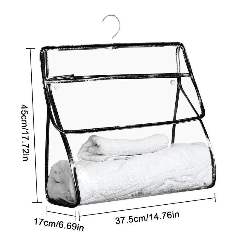 Waterproof Hanging Bathroom Storage Bag – Transparent PVC Wall-Mount Organizer for Toiletries, Cosmetics & Phone