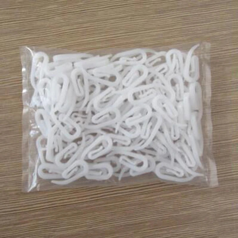 Clip-On Curtain Hooks 100pcs No-Tools Easy Install Window Curtain Rings Smooth Glide Plastic Hangers Tracks Curtain Accessories Peaceful Pleasures Health and Wellness