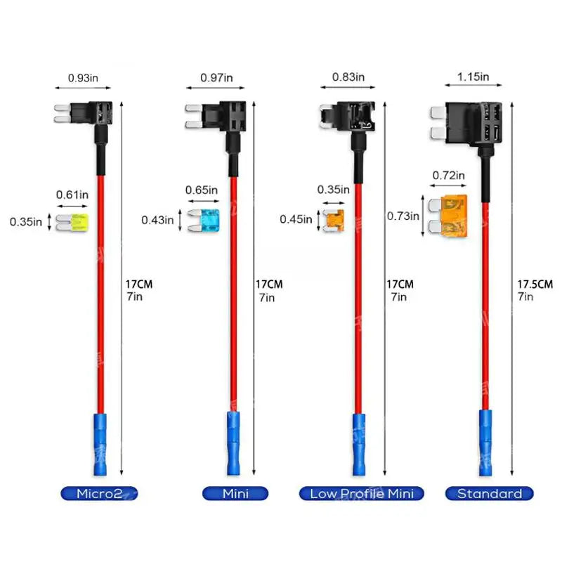 New 2PCS 12V Fuse Holder Add-a-circuit TAP Adapter Micro2 Mini Small Standard ATM Auto Fuse With Peaceful Pleasures Health and Wellness