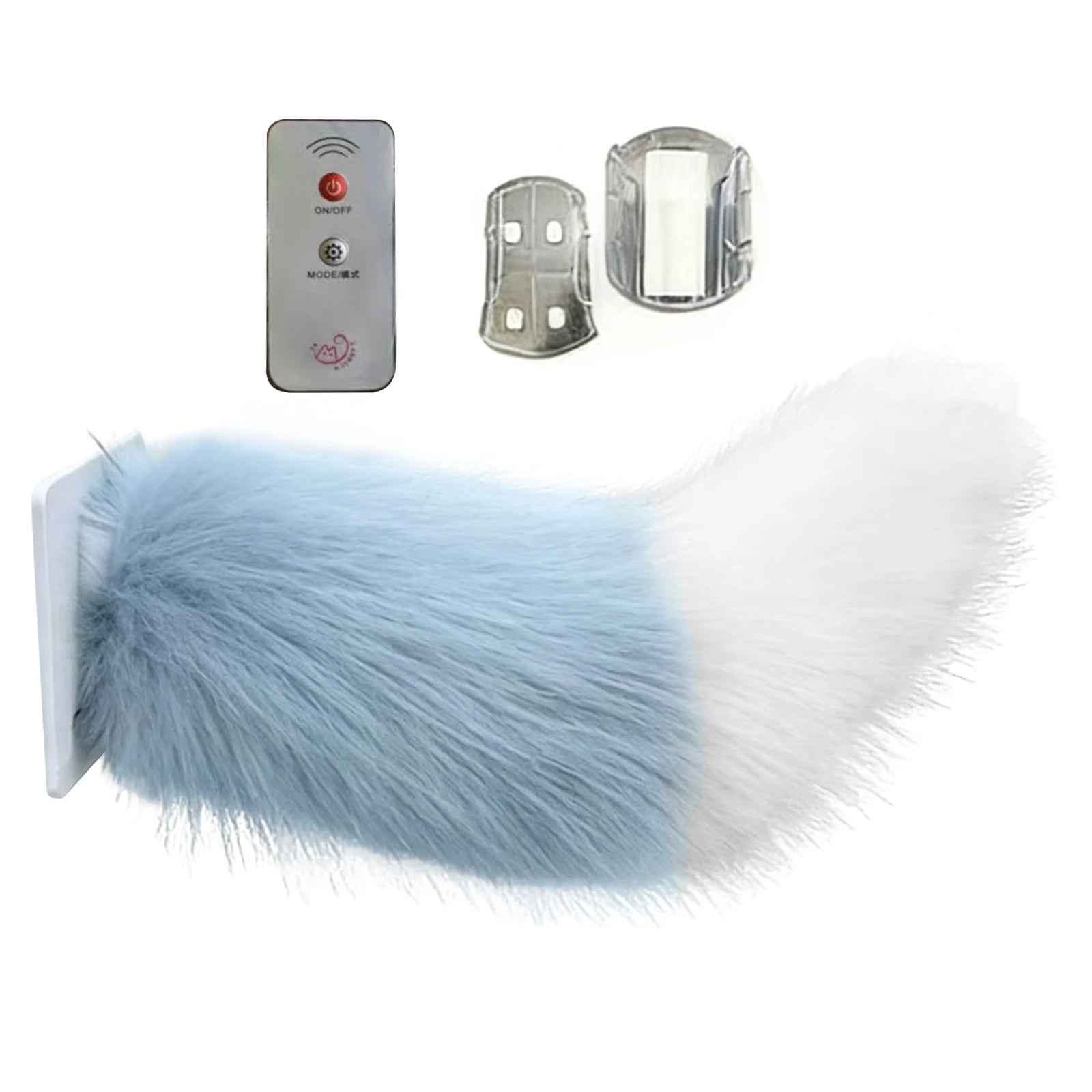 Cute Car Decoration Tails Rechargeable Plush Animal Moving Tail with Remote Control for Auto Trunk Bumpe Outing Social Occasions Peaceful Pleasures Health and Wellness blue