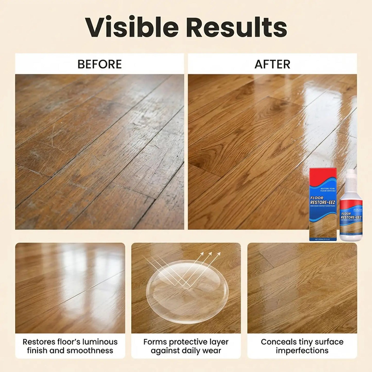 Floor Restore Solution 150ml | Wood & Multi-Surface Polish