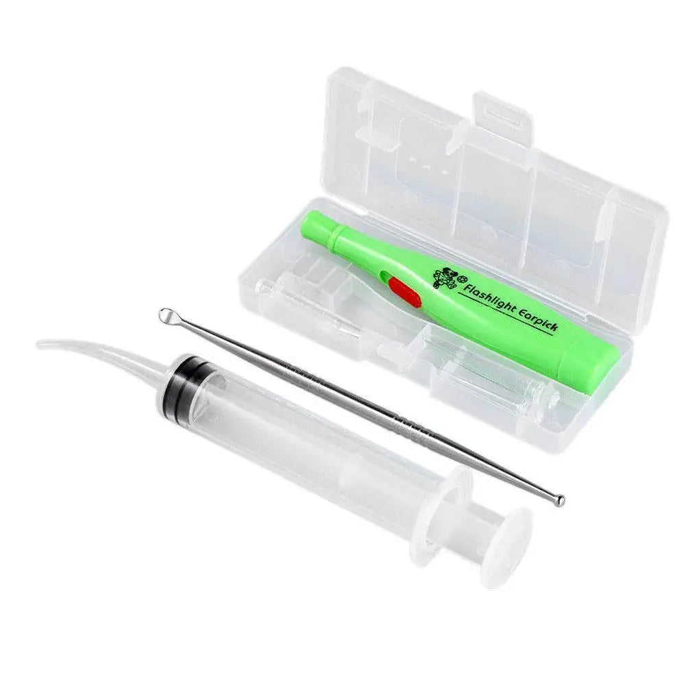 LED Ear Wax Removal Kit – Ear Pick, 3 Tips & Syringe