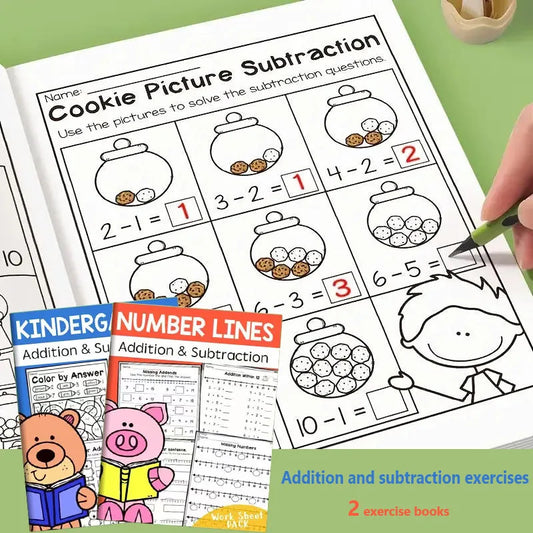 Addition Subtraction Workbooks Kids Math Practice Activity Books Peaceful Pleasures Health and Wellness 2 Books