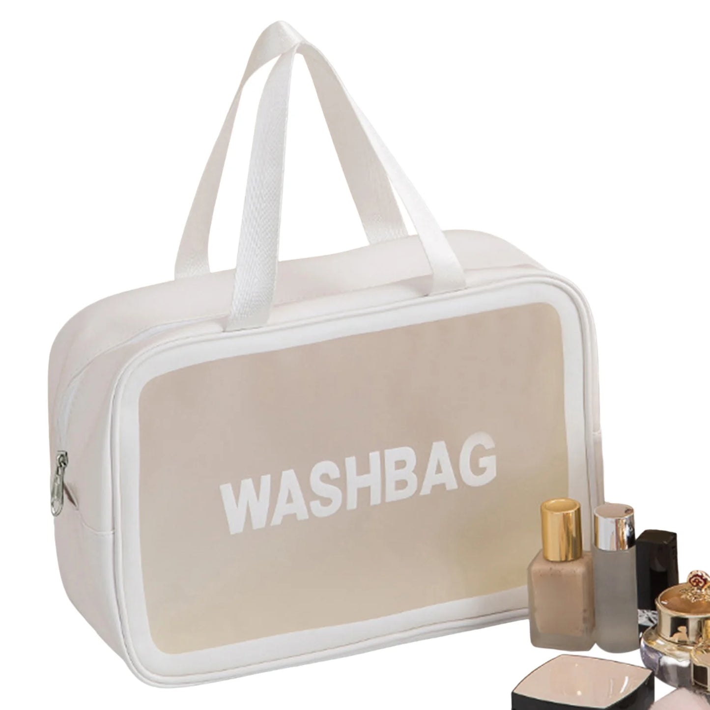 Women Men PU Toiletry Bag Portable Translucent Waterproof Makeup Cosmetic Bag Toiletry Organizer for Accessories Peaceful Pleasures Health and Wellness