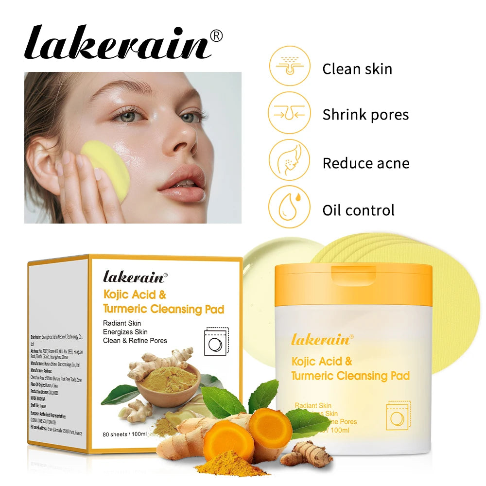 Kojic Acid And Turmeric Cleansing Pad Exfoliate Lighten Acne Scars Unclog Pores Turmeric Cleansing Pad Dark Spots With Glycerol Peaceful Pleasures Health and Wellness