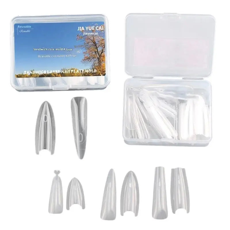 Sandwich Dual Nail Forms 60pcs – 15 Sizes, Top & Bottom Molds