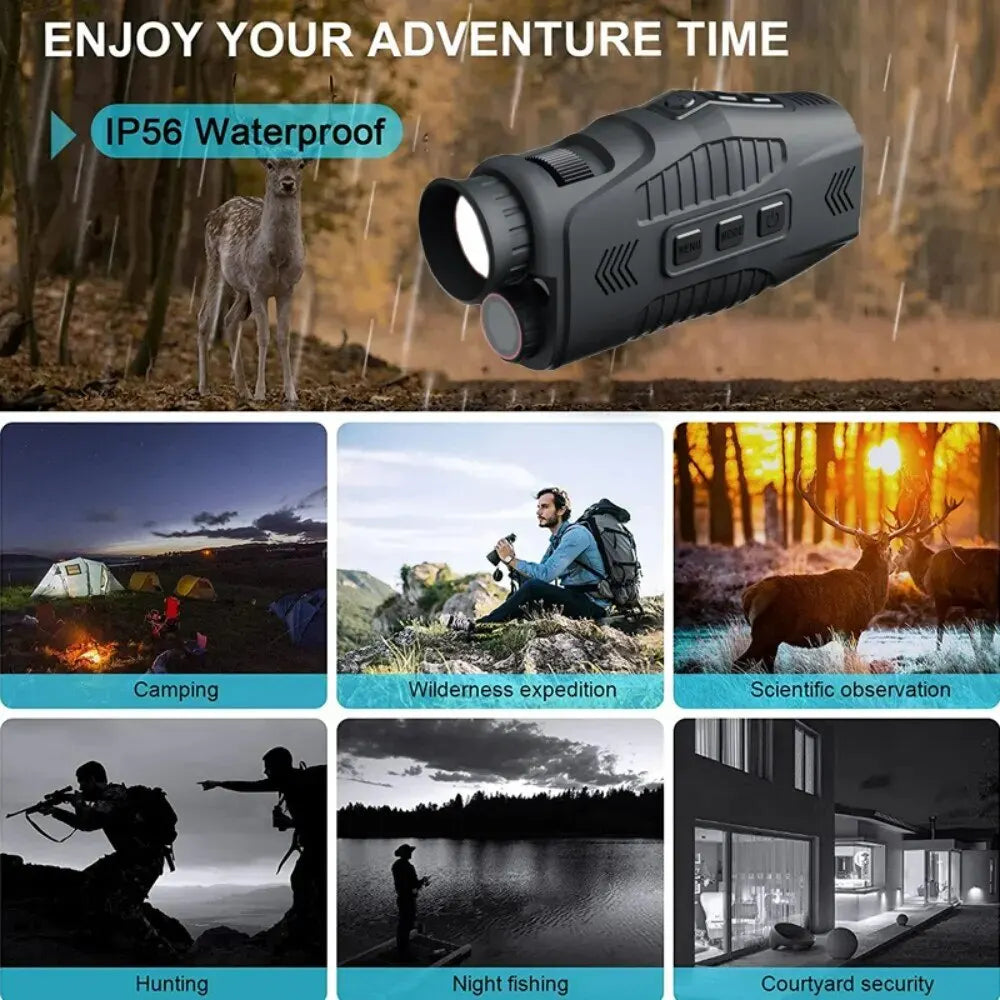 R11 1080P Monocular Infrared Night Vision Device Day Night Use Photo Video 5X Digital 300M Full Dark Viewing Distanc For Hunting Peaceful Pleasures Health and Wellness