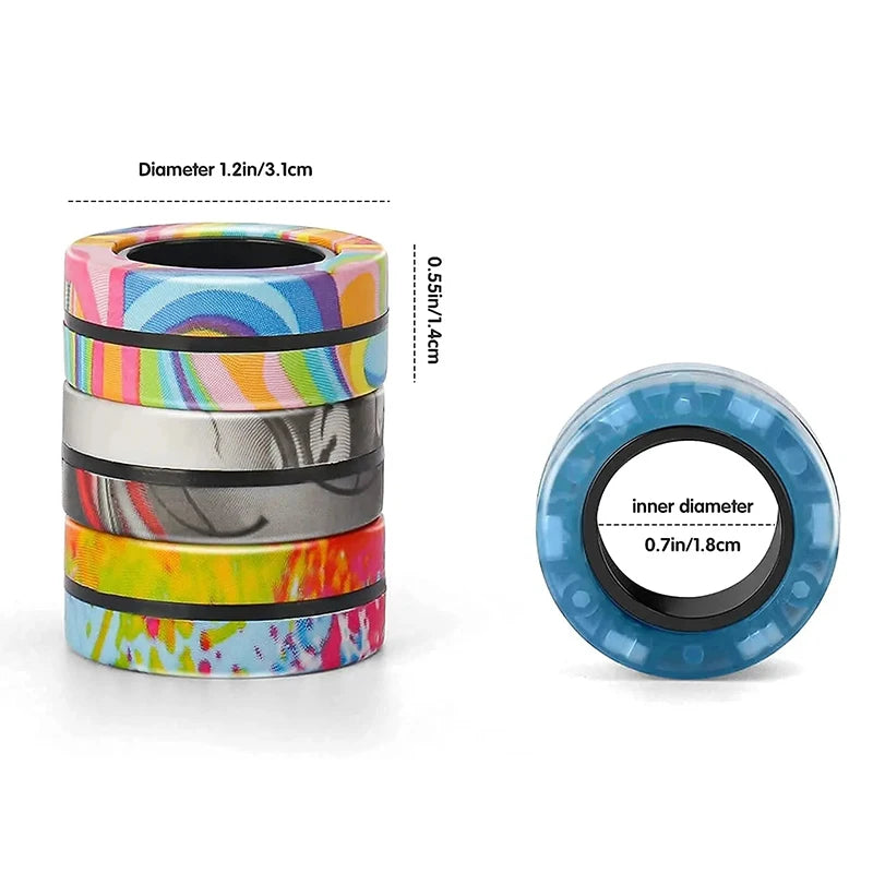 Magnetic Fidget Spinner Rings Set 3pc – Stress & Anxiety Relief