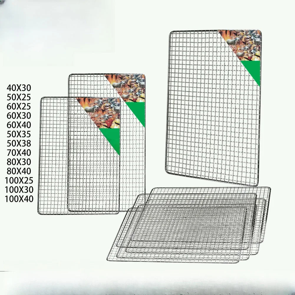 Square Roast Grate Net Grid Galvanized Iron BBQ Fish Meat Vegetable