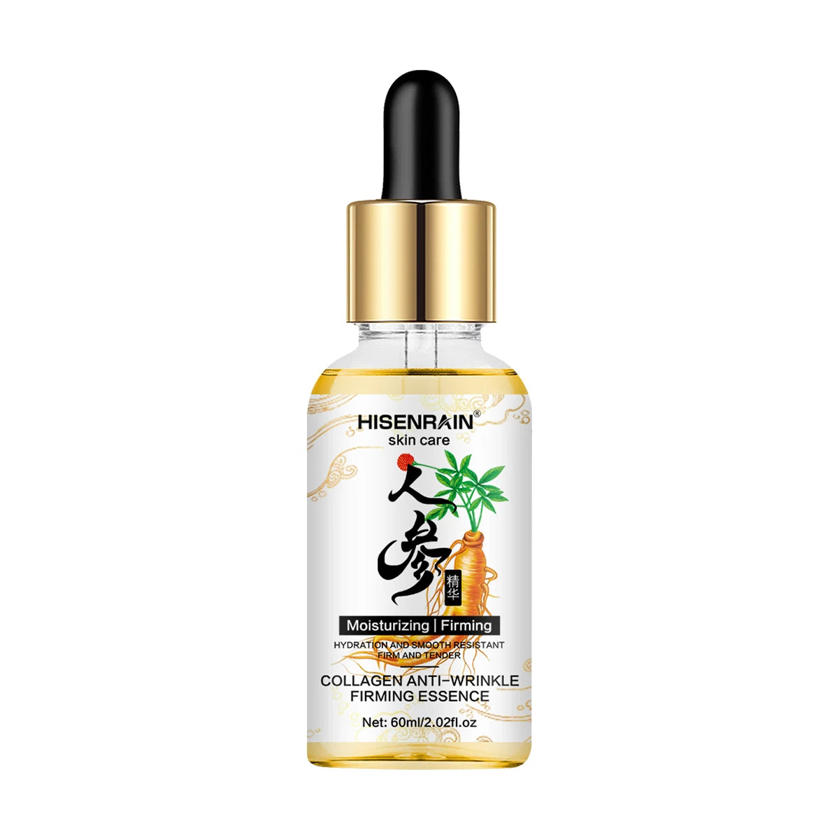 HISENRAIN Ginseng Collagen Anti-Aging Serum - Wrinkle Reduction, Skin Firming & Moisturizing, Natural Rejuvenating Face Essence. Peaceful Pleasures Health and Wellness 60ml