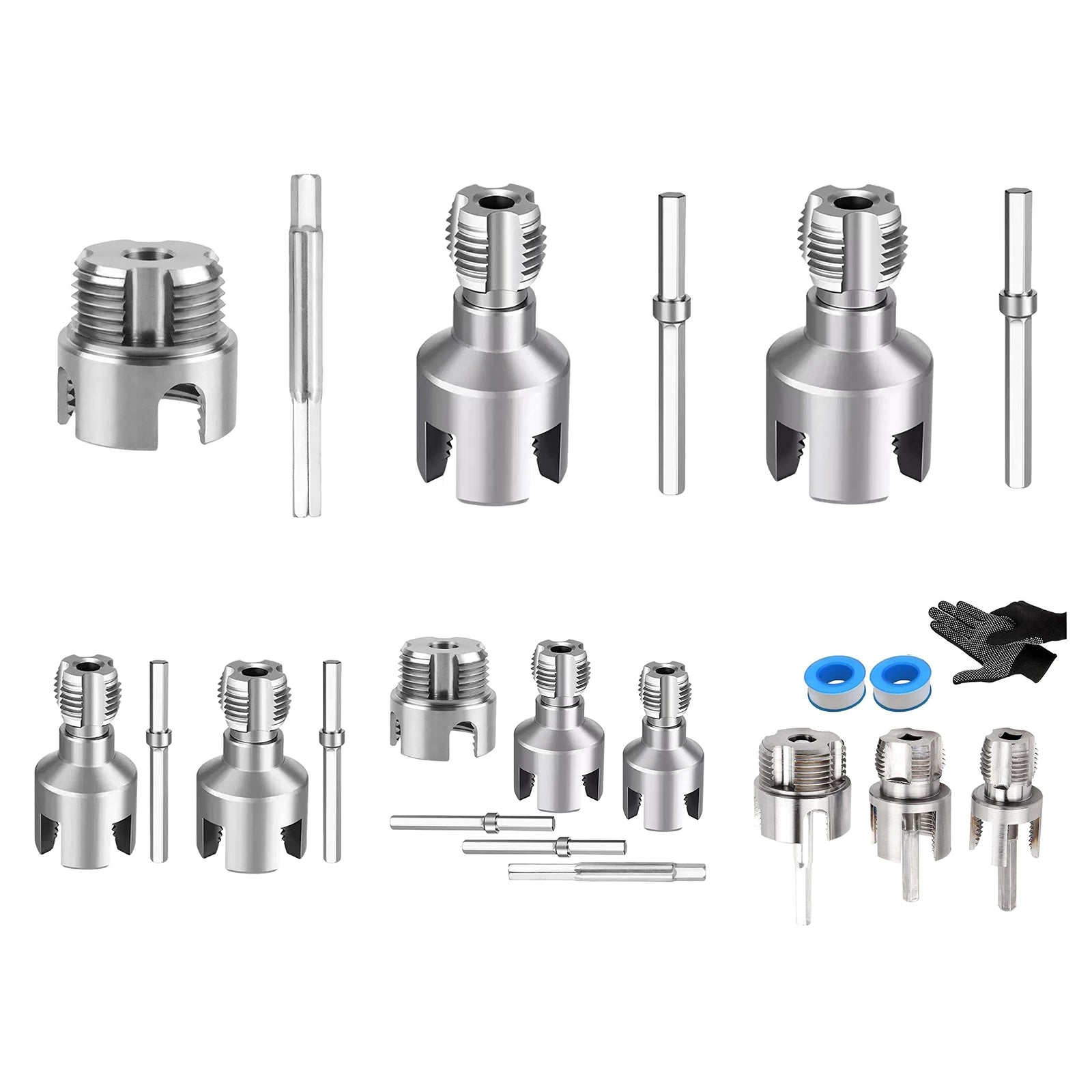PVC Pipe Threader Kit 1/2in 3/4in 1in Drill Compatible Threading Tool for Plumbing Projects and Home Repairs Peaceful Pleasures Health and Wellness