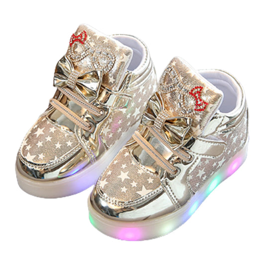 New Luminous Sneakers First Walker Boys Hook Non-slip Glowing Sneakers Glowing Led Kids Shoes For Girls Boys Spring Autumn Peaceful Pleasures Health and Wellness