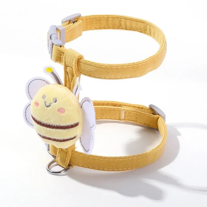 Cartoon Bee Cat Harness Leash Set – Adjustable Walking Vest