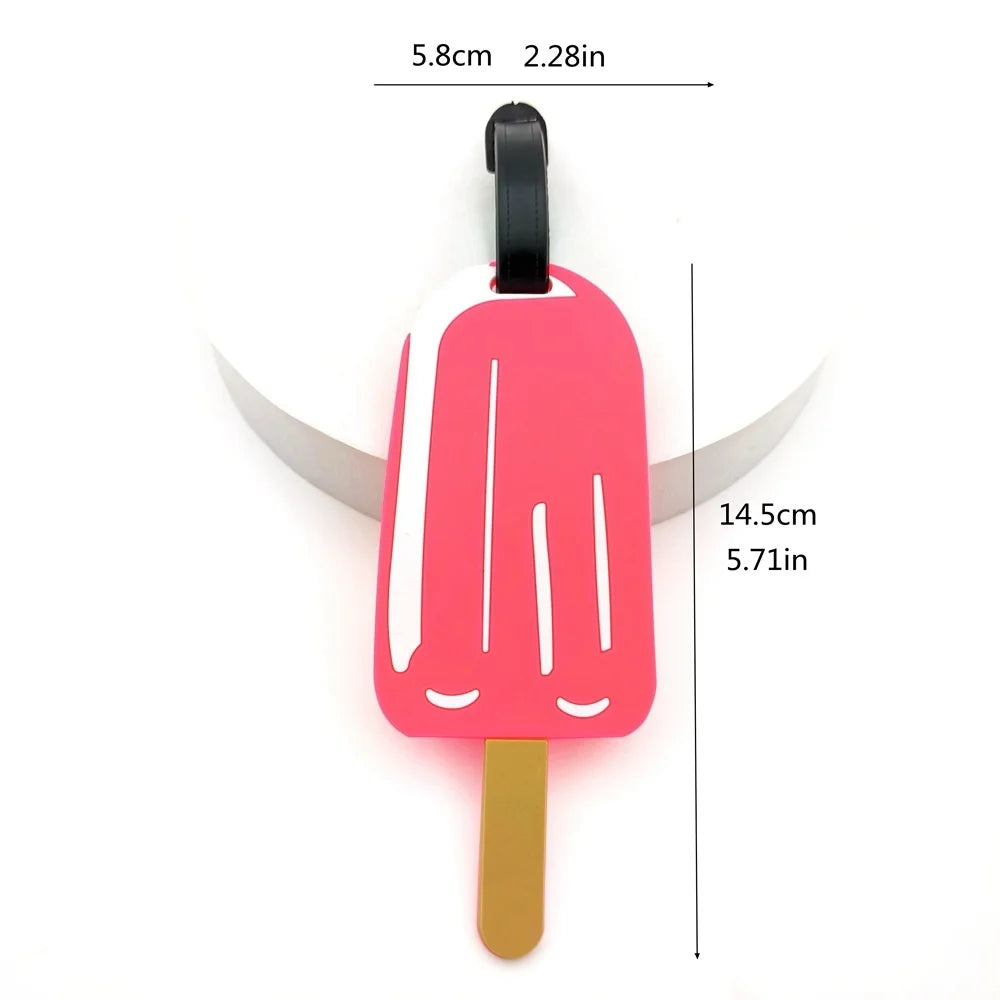 Ice Cream Luggage Tags – Cute Silicone Travel ID Labels