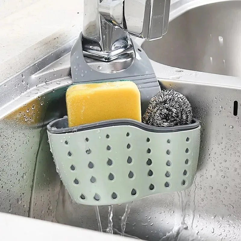 Adjustable Sink Drain Basket – Sponge & Soap Organiser Rack
