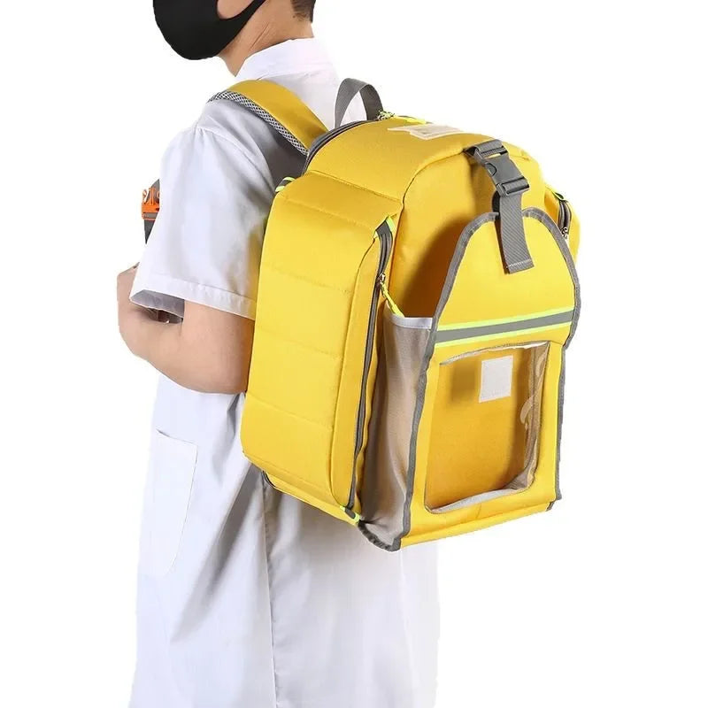 Waterproof AED Backpack Large Capacity Outdoor Medical First Aid Kits for Emergency Visits AED Storage Bag AED Equipment Bag Peaceful Pleasures Health and Wellness