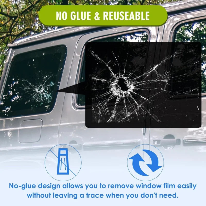Broken Glass Car Window Decal – Waterproof Reusable Prank Sticker