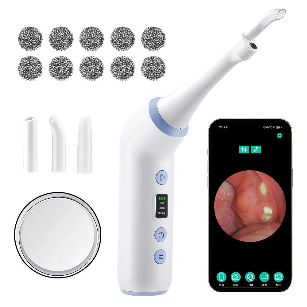Electric Tonsil Stone Remover – 300K HD Camera & LED Light