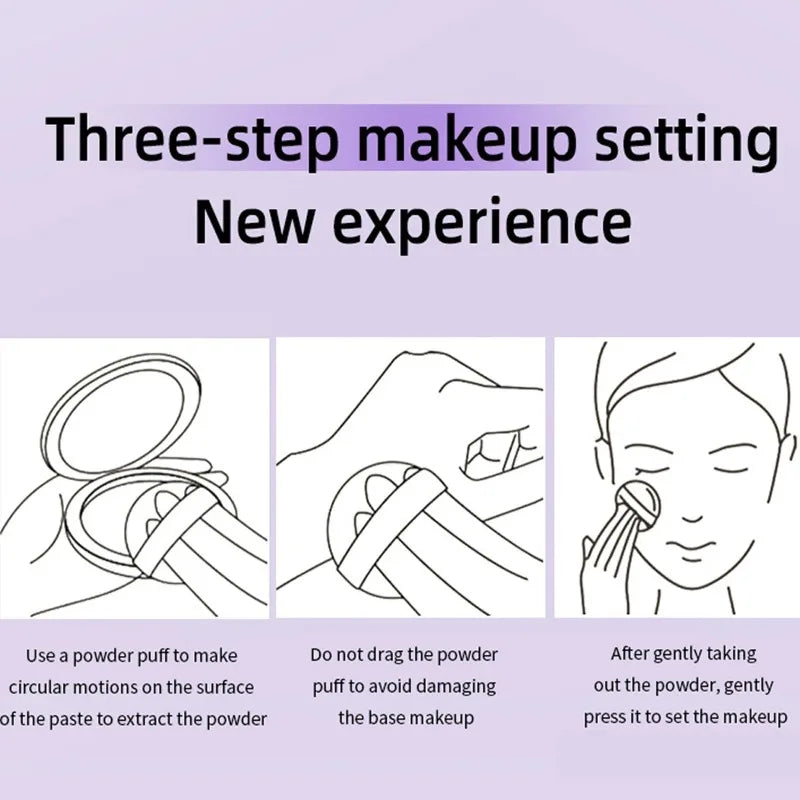 Waterproof Violet Cream powder Natural Stick Facial Long term Oil Control Easy Apply Powder Full Coverage Makeup Powder Cosmetic Peaceful Pleasures Health and Wellness