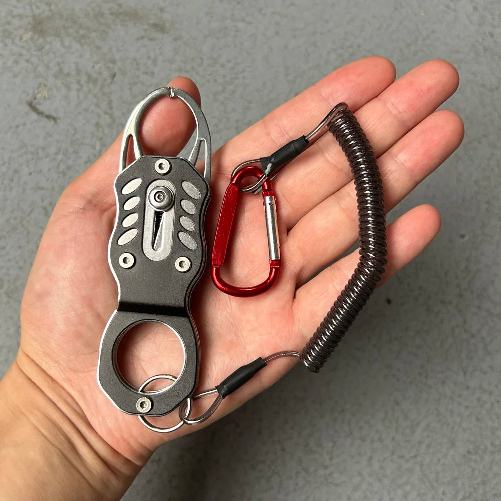 Rust Proof 304Stainless Steel Fish Grip Portable Lock Fishing Tackle Lip Clip Tool FishController Portable Professional Peaceful Pleasures Health and Wellness black