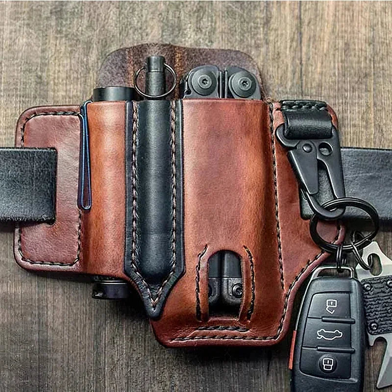 Tactical Leather Belt Bag | Multi-Tool Waist Holster Pouch