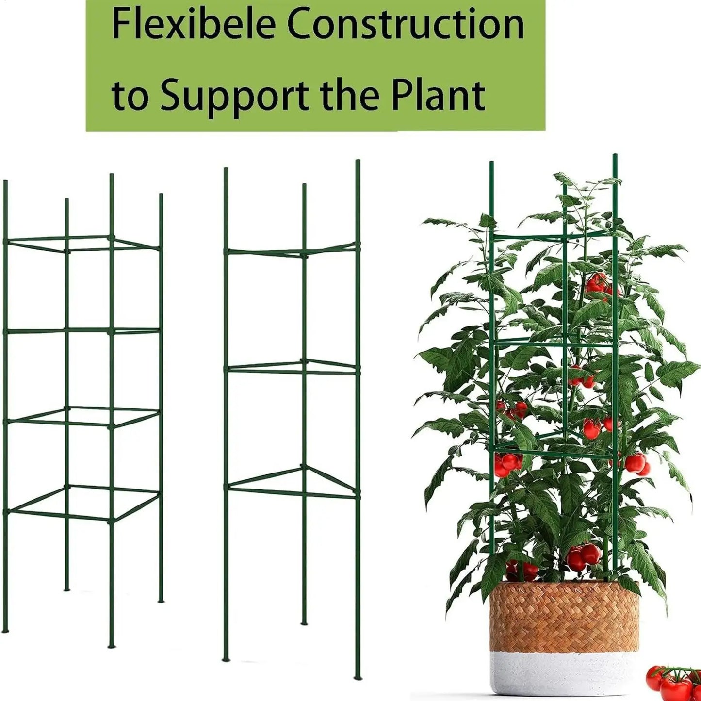 36pc Plant Stakes & Tomato Cage Garden Climbing Support Kit