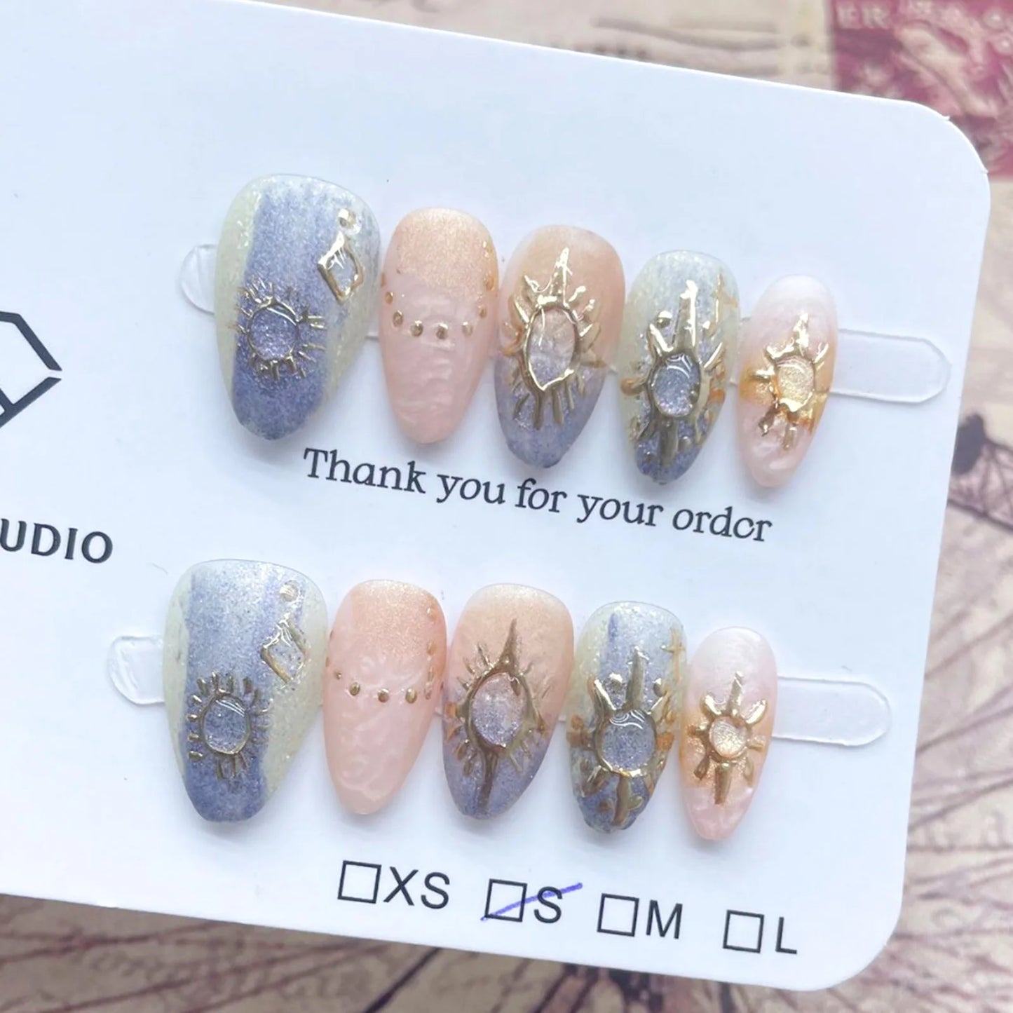 10pcs Handmade Press on Nails Purple Aurora Almond Fake Nail Tips Detachable Wearable Sweet Cool False Nails for Girls Peaceful Pleasures Health and Wellness