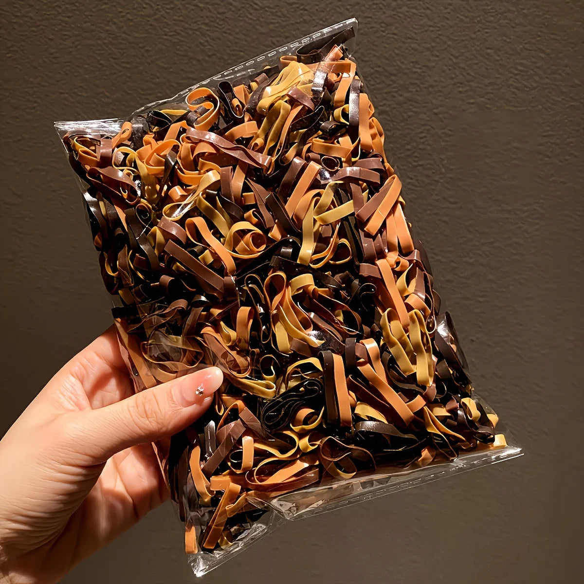 100-Pack Coffee Brown Elastic Hair Ties | Ponytail Holders