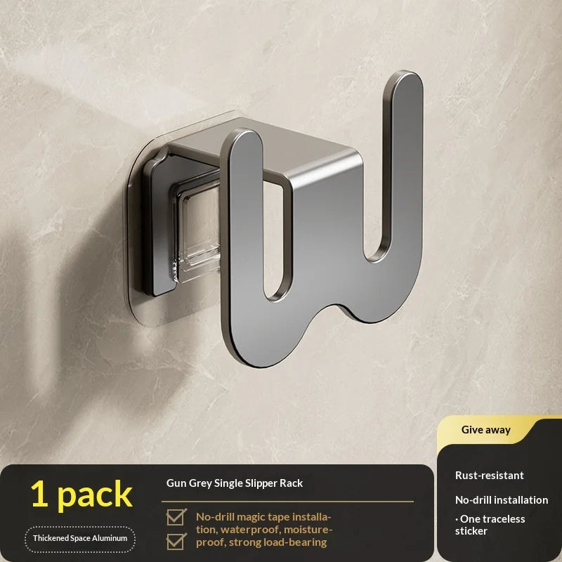 No Punching Bedroom Neat Storage Shoe Drying Slippers Rack Bathroom Rack Slipper Hook Toilet Drainage Rack Wall Mounted Holders Peaceful Pleasures Health and Wellness gery 1PC