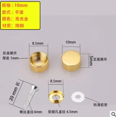 Decorative Mirror Screw Cap Covers | Stainless Steel 10–16mm