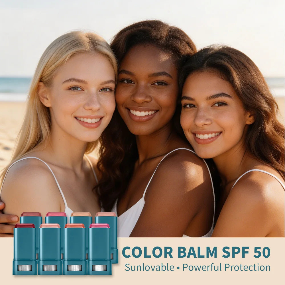 Lip & Cheek Color Balm SPF 50 Mineral Broad Spectrum Sun Protection Water Sweat Resistant Hydrating Long Lasting Buildable Blush Peaceful Pleasures Health and Wellness