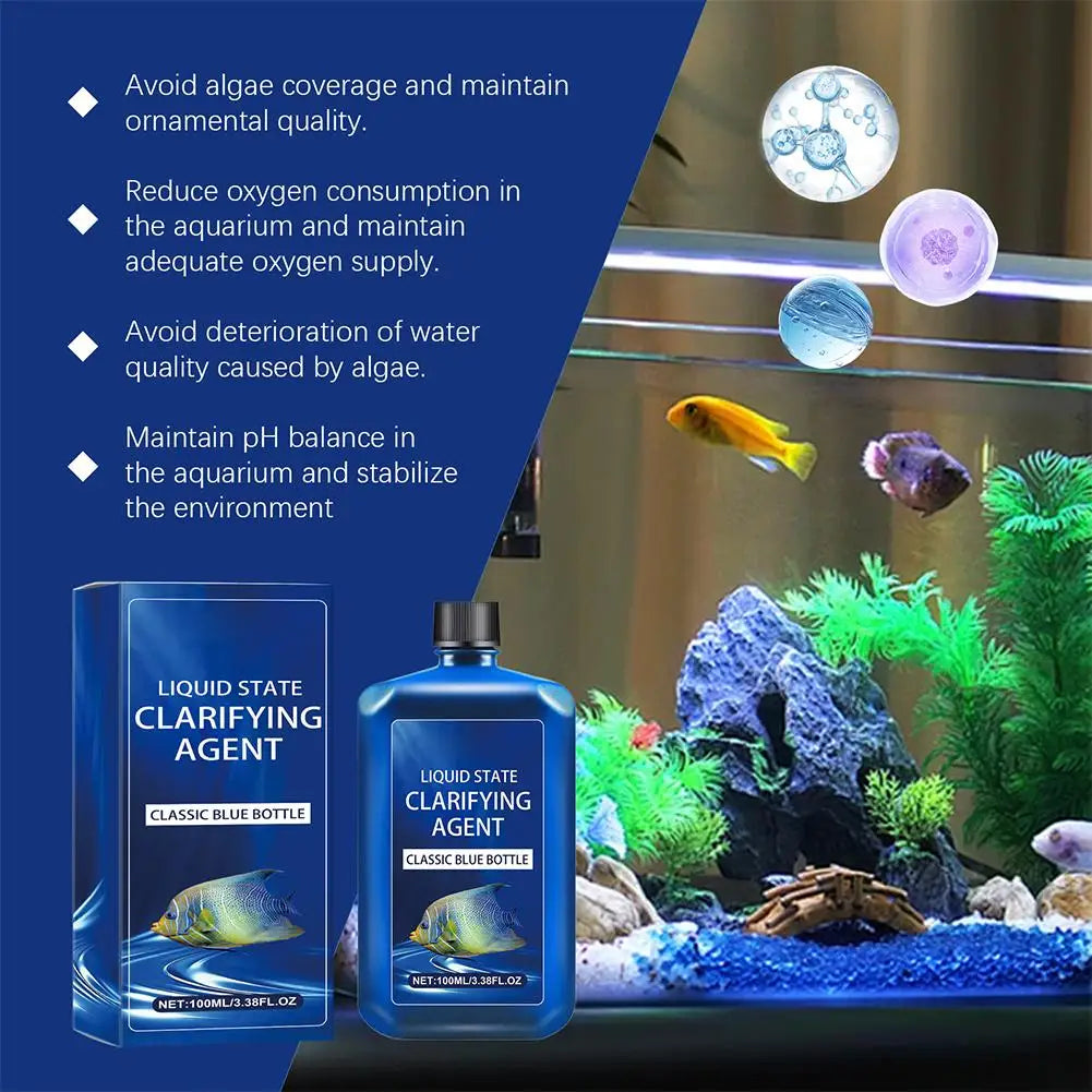 Aquarium Water Clarifier – Algae Control & Crystal Clarity 100ml