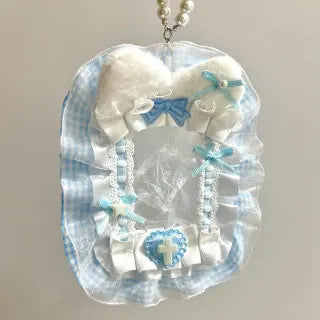1pc Gumei Lace Card Cover ID Protection Cover Bar Partner DIY Pain Packaging Accessories Collect Peaceful Pleasures Health and Wellness cat- blue