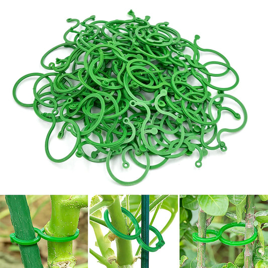 50Pcs 8 Word Buckle Vine Tying Clips Ring Fixing Bracket Garden Plant Holder Tools Garden Decorations Plant Climbing Wall Clips Peaceful Pleasures Health and Wellness