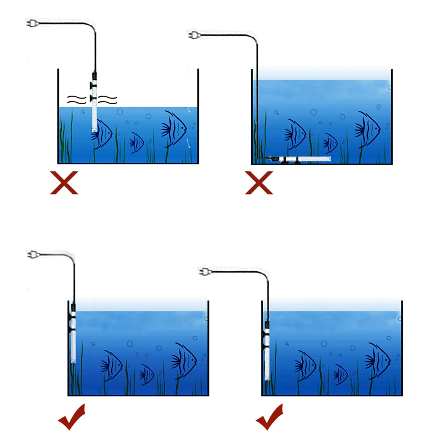 Submersible Aquarium Heater 50W/300W | Fish Tank Heating Rod