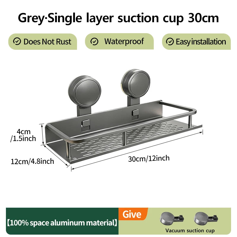 No-Drill Suction Cup Wall Rack | Kitchen & Bathroom Organizer