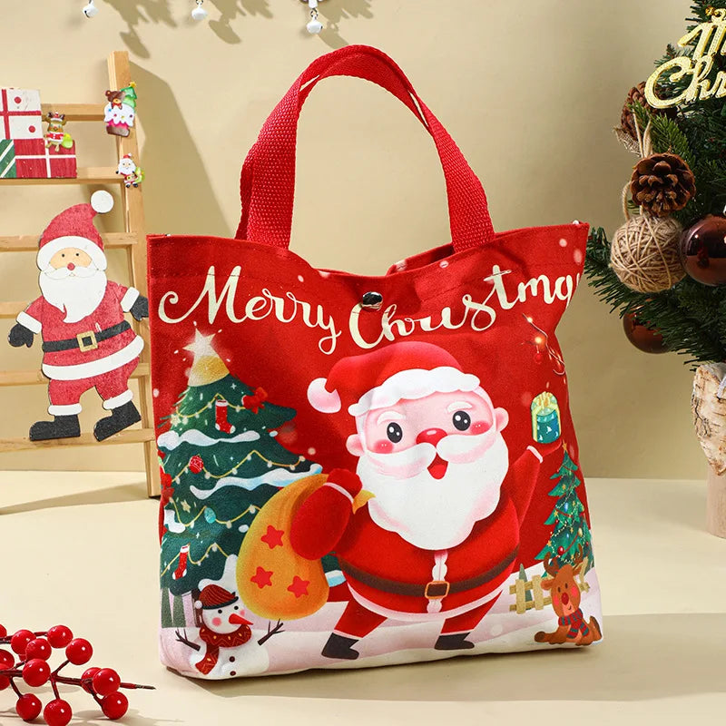 Christmas Canvas Gift Tote Bags | Holiday Candy & Gift Bags