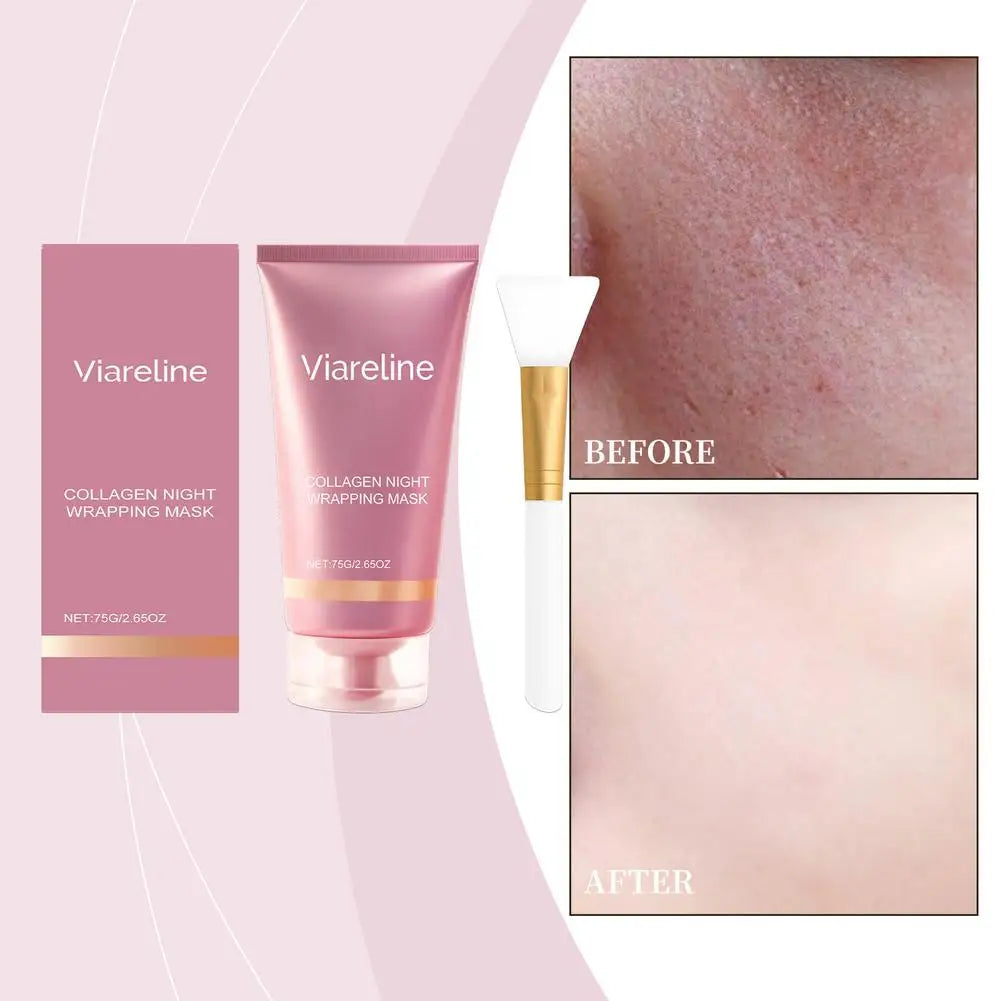 Collagen Night Peel Off Mask Cleansing Pores Reduces Facial Skin Sag Dullness Deep Hydrating Overnight Moisturize Wrapping Mask Peaceful Pleasures Health and Wellness