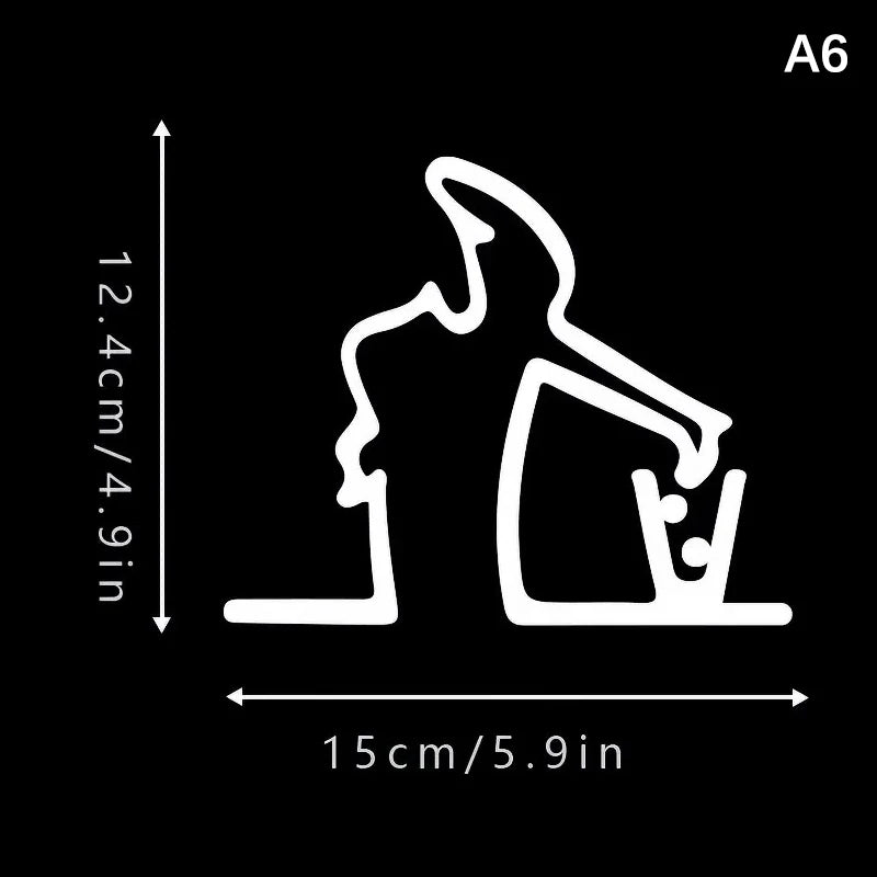 La Linea Line Art Wall Sticker Minimalist Self-Adhesive Waterproof Decal For Walls, Doors, Glass, Cars Home And Car Decoration Peaceful Pleasures Health and Wellness A6