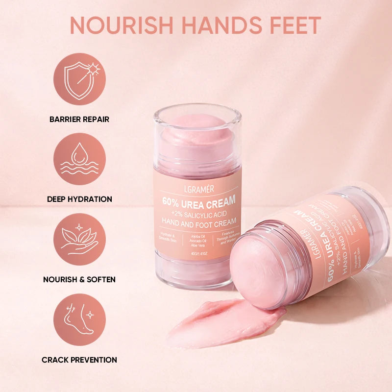 Urea Cream 60 Percent For Feet + 2% Salicylic Acid Exfoliation Foot Cream and Hand Cream Maximum Strength with Hyaluronic Acid Peaceful Pleasures Health and Wellness