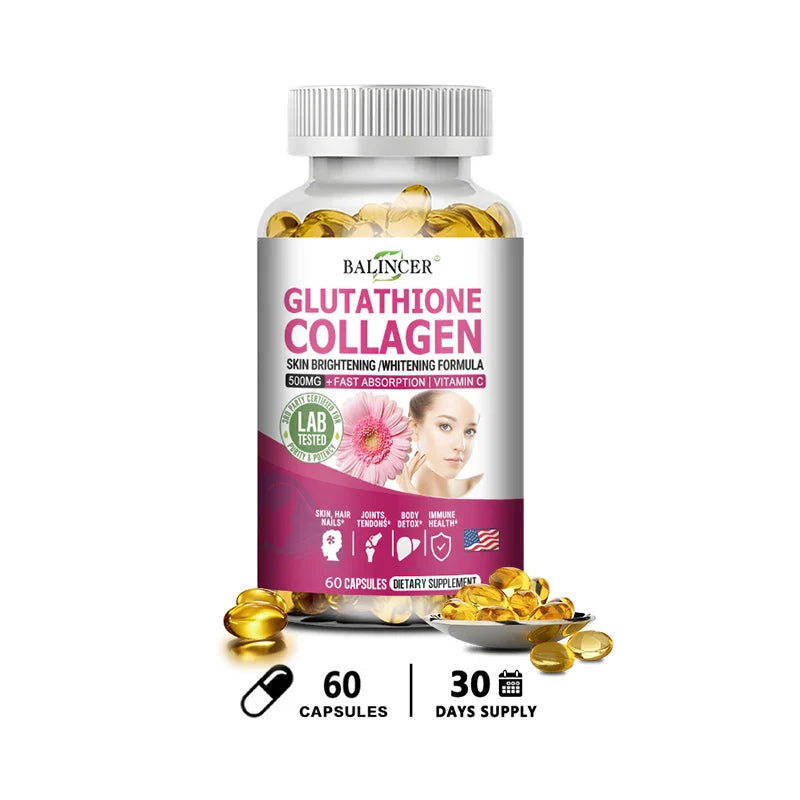 Glutathione 500mg Supplement – Collagen & Antioxidant Support