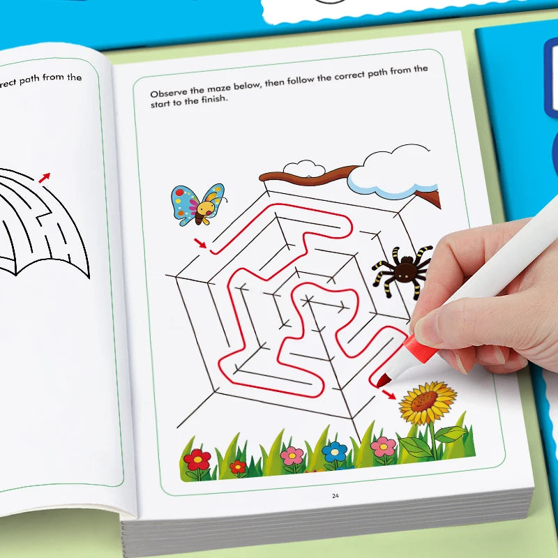 32 Pages Kids Maze Game Book Improve Reasoning Ability Concentration