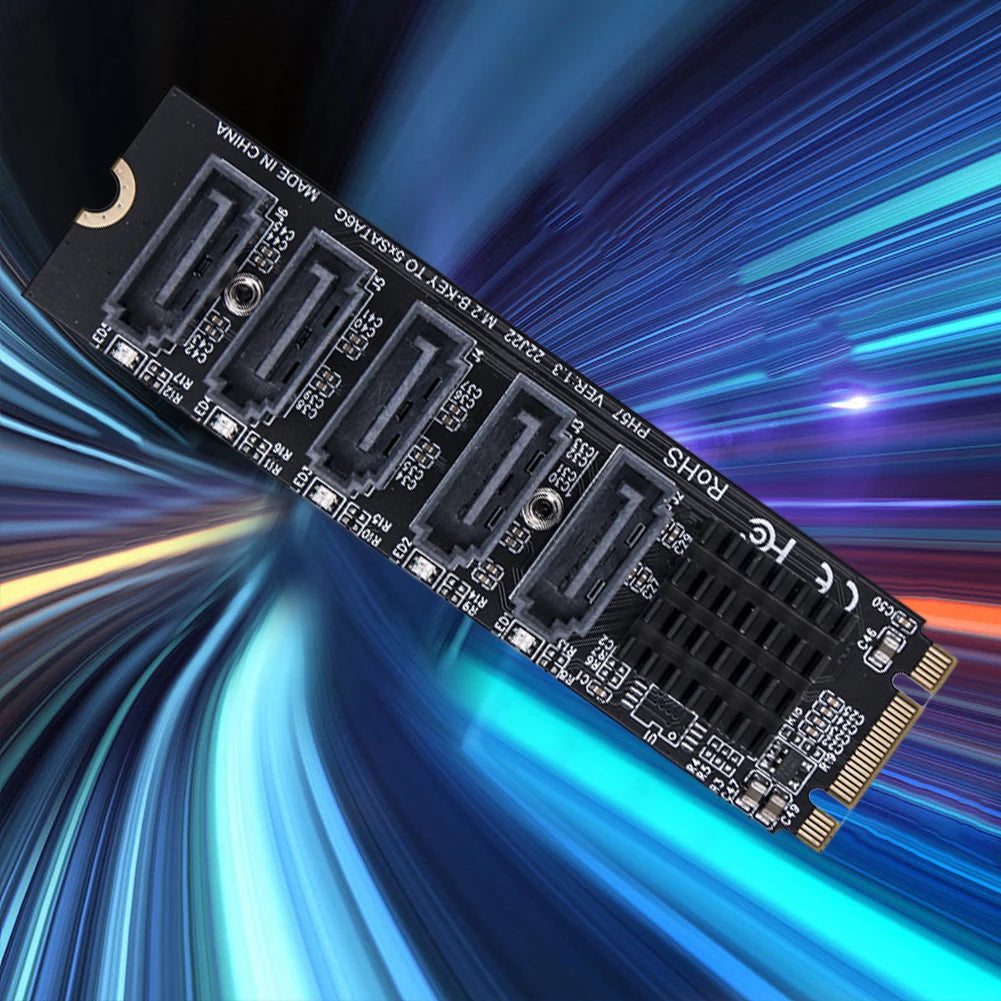M.2 to SATA 3.0 Riser Card – 5/6 Port PCI-E Expansion Adapter Peaceful Pleasures Health and Wellness