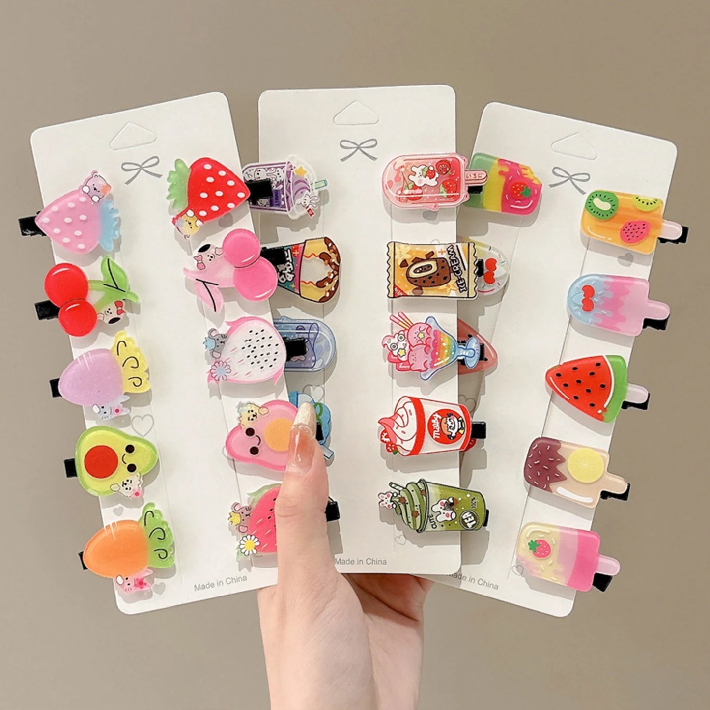 Women Barrettes with Cartoon Pattern Print Sturdy Comfortable to Wear Hair Pins for Daily Home Office Outdoor Peaceful Pleasures Health and Wellness